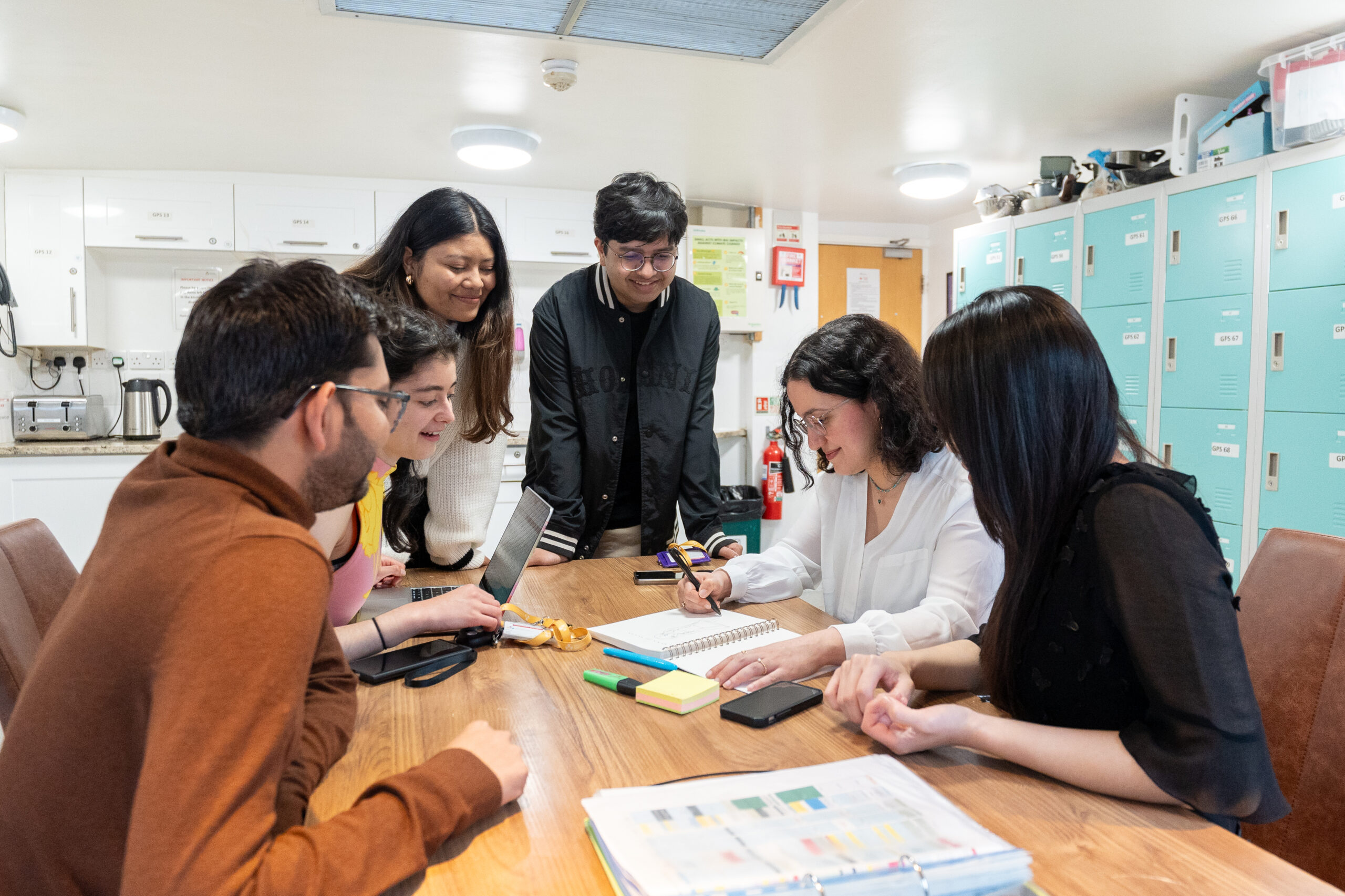 A group of students working 