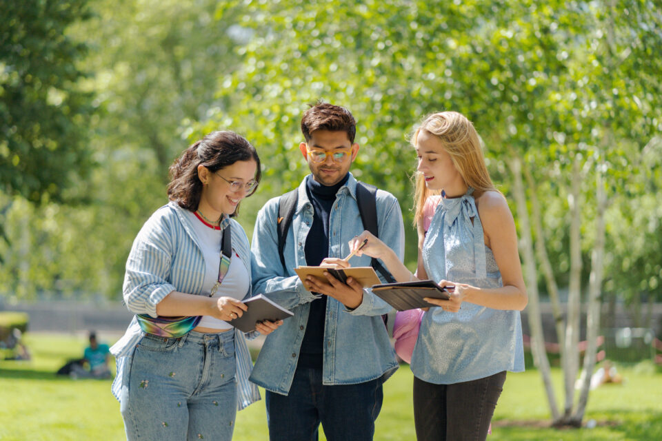 A group of students