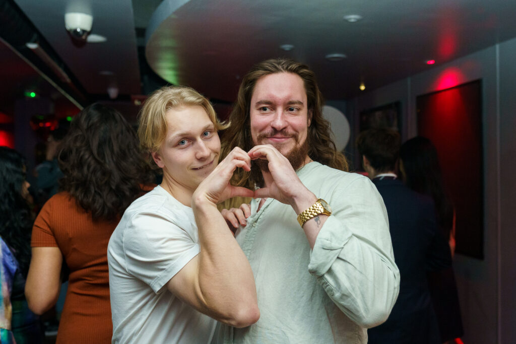 ISH residents at a Valentine's Day party.